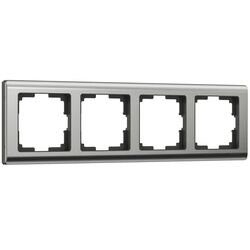 Рамка на 4 поста (глянцевый никель, Metallic) / W0041602