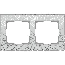 Рамка на 2 поста (серебряный, Edel) / WL09-Frame-02