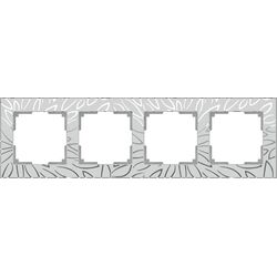 Рамка на 4 поста (серебряный, Edel) / WL09-Frame-04