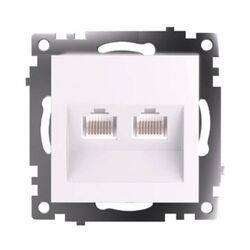 Розетка компьютерная RJ-45 двойная Катрин (белый) / STEKKER GLS00-7109-01