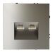 Розетка компьютерная двойная RJ45+RJ45 кат.6 S70 (шелк) / Voltum VLS060204