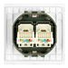 Розетка RJ-45 двойная Мия (белая магнолия) / Stekker RST00-3111-01