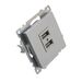 Розетка USB тип A Катрин (серебро) / Stekker GLS10-7115-03