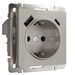 Розетка с заземлением, шторками и USB тип A+C (дымчатый) / Werkel W1271704