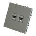 Розетка компьютерная RJ-45 двойная Эмили (платиново-серый) / Stekker RST00-5111-10