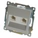 Розетка компьютерная RJ-45 двойная Катрин (серебро) / Stekker GLS00-7109-03