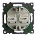 Розетка компьютерная RJ-45 двойная Катрин (серебро) / Stekker GLS00-7109-03