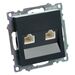 Розетка компьютерная RJ-45 двойная Катрин (черный) / Stekker GLS00-7109-05