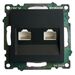 Розетка компьютерная RJ-45 двойная Катрин (черный) / Stekker GLS00-7109-05
