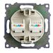 Розетка компьютерная RJ-45 двойная Катрин (золото) / Stekker GLS00-7109-08